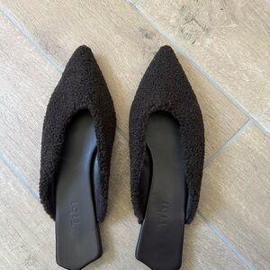 Tibi Brown Nori Flat slides